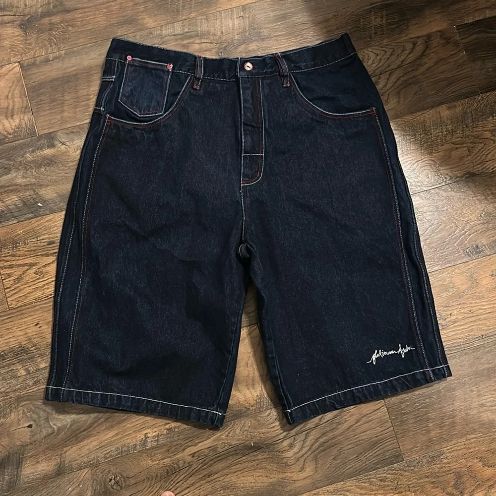 Vintage Y2K FUBU Platinum Fat Albert The Junk Yard Gang Jean Short Men's Size 40